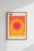 Retro Gradient Aura Print | Leo Zodiac Poster, Modern Astrology Wall Art Decor