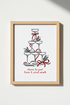 Festive Bar Cart Wall Art | Champagne Tower Print, Holiday Kitchen Decor