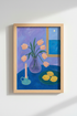 Tulip wall art | Modern Purple-Blue Palette, Living Room Decor