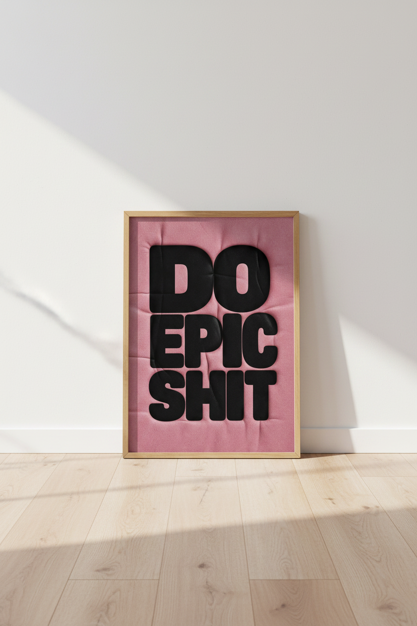 Do Epic Shit Wall Art Print | Bold Pink Office Decor | Modern Aesthetic Poster