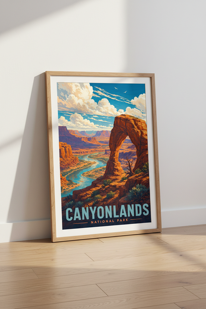 Canyonlands National Park Art | Vintage Desert Landscape, Utah Travel Poster