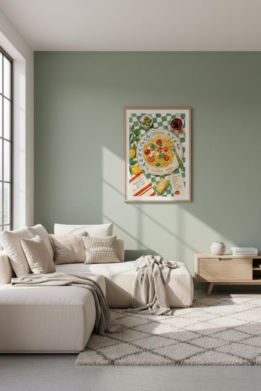 Italian Pasta Illustration Wall Art | La Dolce Vita Foodie Print, Kitchen Decor