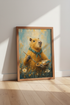 Capybara Artist Oil Painting | Whimsical Animal Portrait, Modern Nursery Decor
