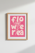 Pink Danish Pastel Wall Art Print | Preppy Floral Poster, Bedroom & Dorm Decor