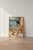Mediterranean Morning Wall Art | French Riviera Oil Painting, Coastal Summer Decor