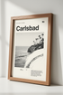 Carlsbad California Surf Wall Art | Black and White Coastal Decor | Minimalist Poster