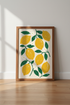 Lemon Fruit Wall Art | Mediterranean Kitchen Decor | Citrus Botanical Poster