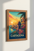 Cartagena Colombia Travel Poster | Sunset Coastal Wall Art | Vintage Aesthetic Print