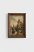 Prague wall art | Impressionist skyline, dusk hues | Living room decor