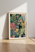 Black Cat in Secret Garden Wall Art | Boho Botanical Decor | Maximalist Poster