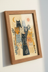 Folk Art Cat Colony Wall Art Print | Boho Living Room Decor | Whimsical Feline Poster