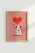 Custom Dog Love Print | Personalized Couples Wall Art, Cute Nursery Puppy Poster