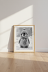 Baby Penguin Wall Art | Cute Winter Animal Poster | Black and White Nursery Decor