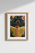 Dachshund Reading Wall Art Print | Funny Dog Poster for Office | Dark Academy Aesthetic