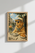 French Dog Wall Art | Golden Retriever Paris Cafe Poster, Whimsical Home Decor