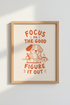dog wall art | warm orange illustration, cozy living room