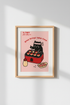 Kawaii Cat Anime Poster | Japanese Food Wall Art, Cute Pink Kitchen Decor