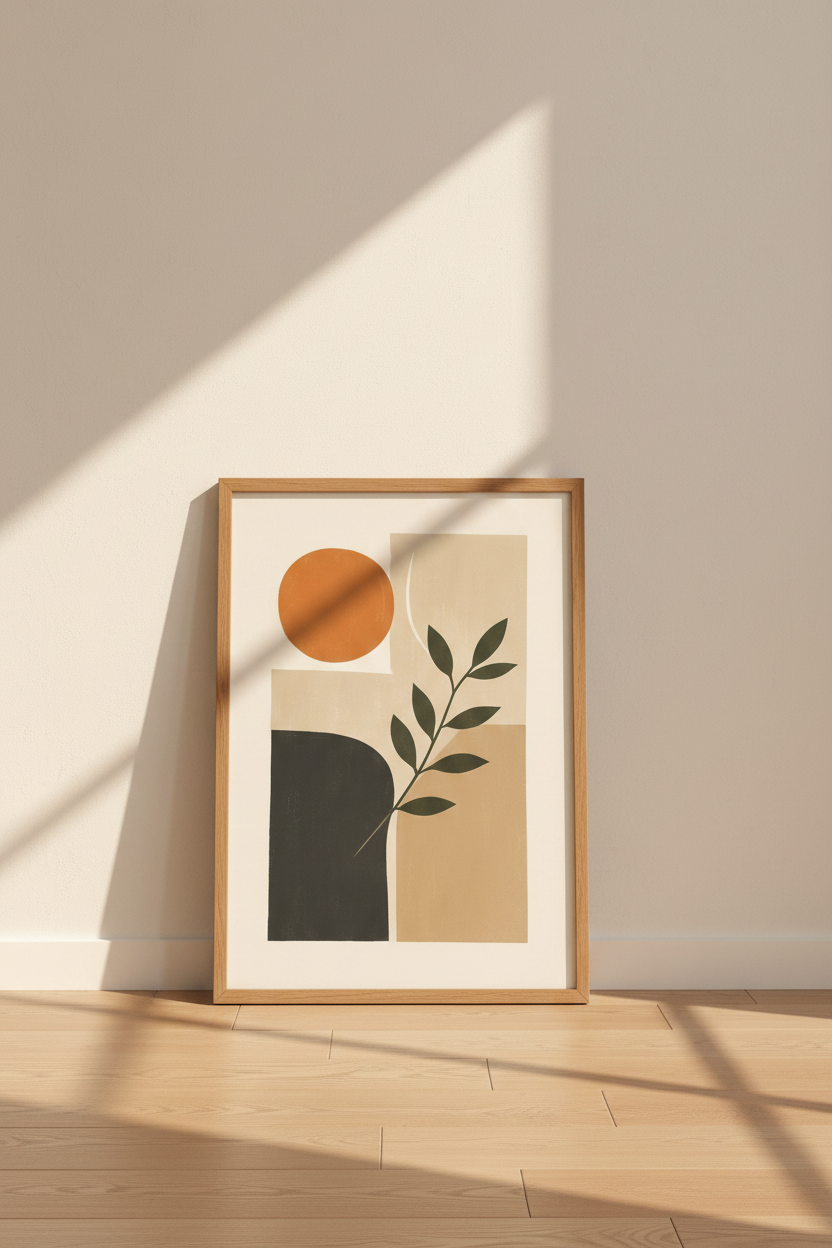 Ginger Cat in Sunlight Print | Cozy Reading Room Decor | Warm Aesthetic Art