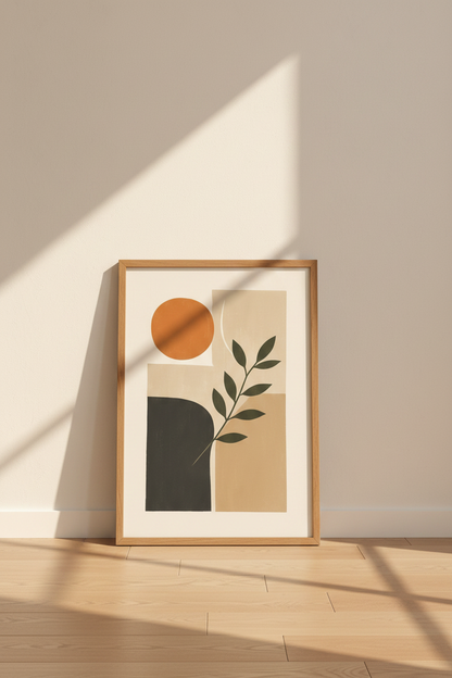 Ginger Cat in Sunlight Print | Cozy Reading Room Decor | Warm Aesthetic Art