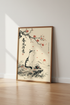 Japanese Ink Wash Cat Wall Art | Zen Tea & Blossom Decor | Minimalist Sumi-e Poster