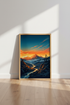 Mountain Sunset Wall Art | Vibrant Landscape Poster, Living Room Nature Decor