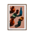 Ceramic and Glass Still Life Art Print - Colorful Modern Wall Art on Pink Background