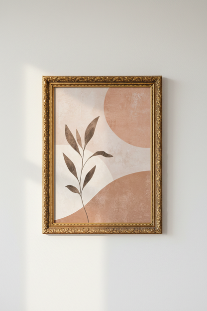 boho wall art print | Abstract earth tones, Living room decor