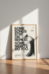 Music Quote Typographic Wall Art | Minimalist Black & Cream, Modern Studio Decor