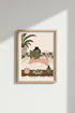 Bathing Bookworm Art Print | Retro Bathroom Decor | Sage Green Aesthetic Poster