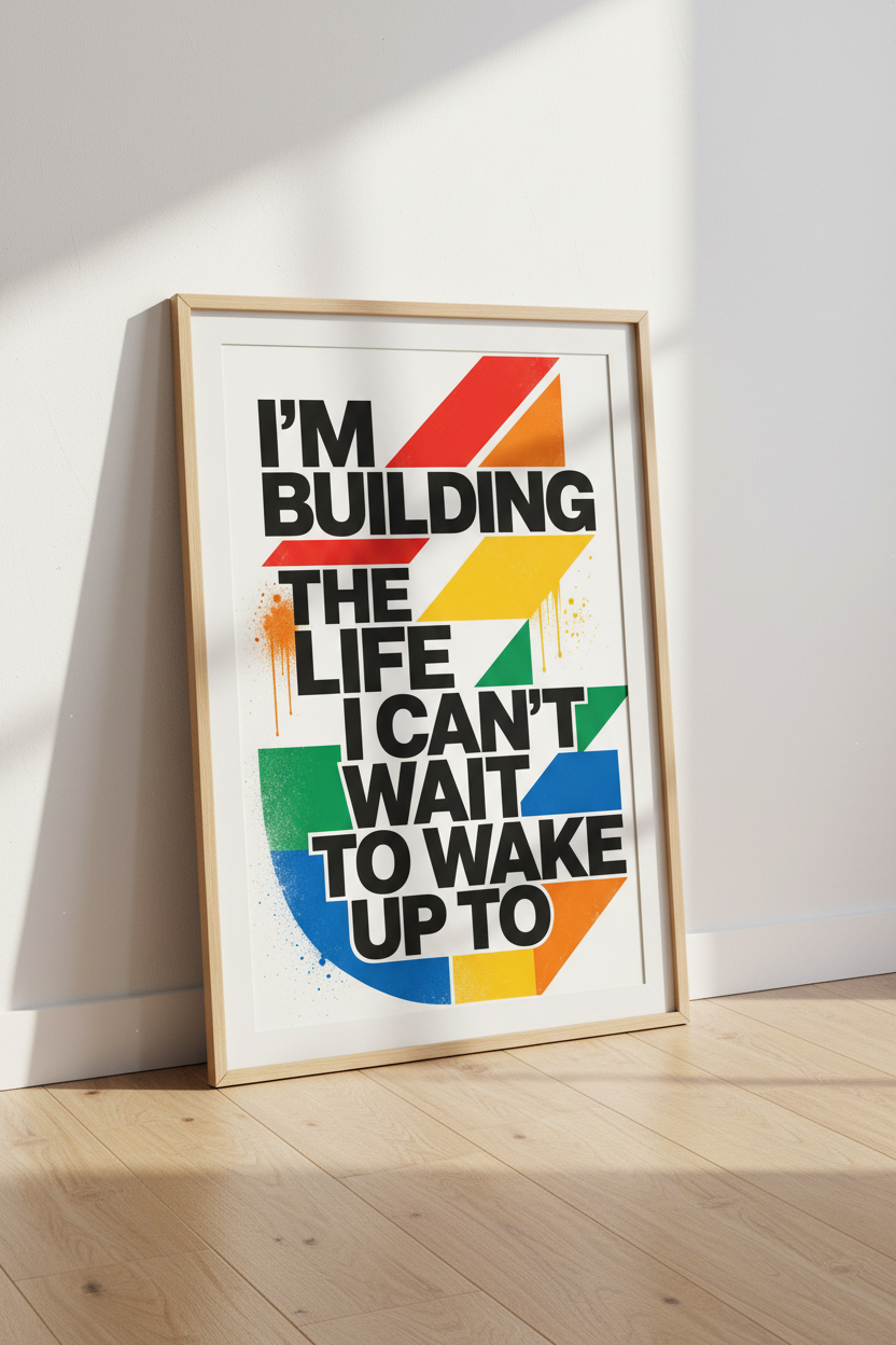 Motivational Quote Typography Print | Modern Office Wall Art | Colorful Life Poster