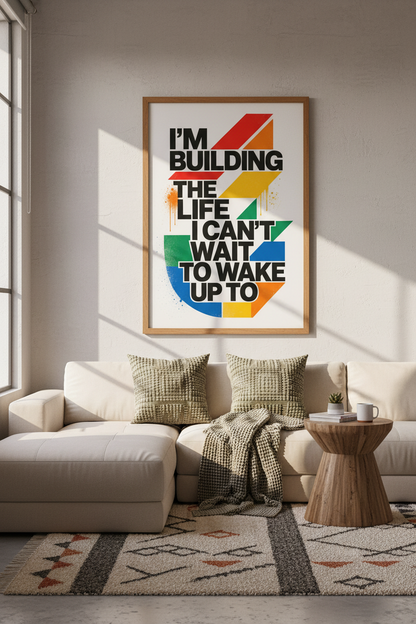 Motivational Quote Typography Print | Modern Office Wall Art | Colorful Life Poster