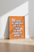 Main Character Energy Art | Retro Orange Typographic Poster, Aesthetic Dorm Decor