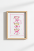 Coquette Bar Cart Print | Pink Champagne Watercolor Art, Girly Room Decor