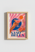 Retro Cocktail Art Print | Ciao Bella Pink Poster, Modern Bar Cart Decor