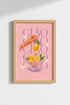 Italian Kitchen Art Print | Pink Lemon Mediterranean Decor | Retro Ciao Poster