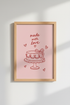 Pink Cake Wall Art Print | Kitchen Decor | Coquette Aesthetic Poster