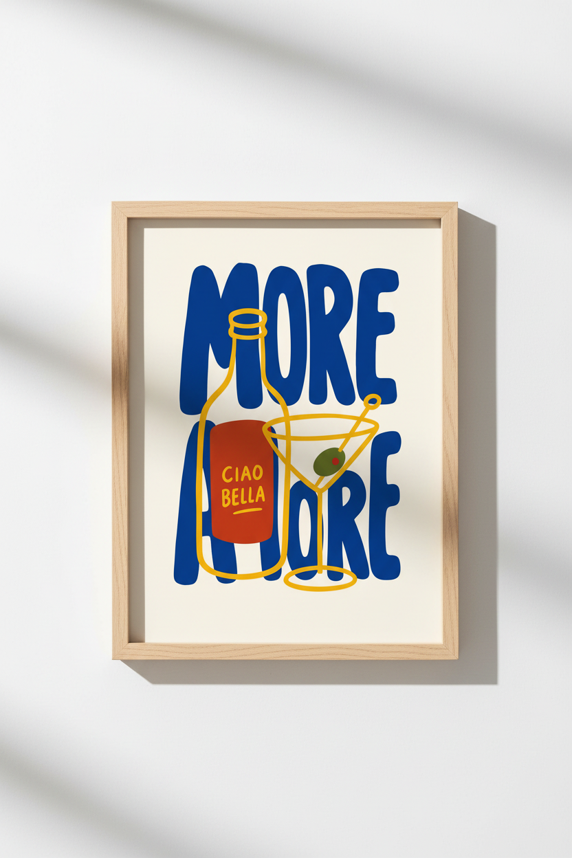 Aperitivo Italian Wall Art Print | Kitchen Decor | Modern Maximalist Poster