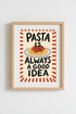 Pasta Wall Art Print | Kitchen Decor, Whimsical | Playful Poster