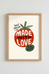 Tomato Kitchen Wall Art Print | Italian Food Poster, Red & Cream Dining Decor