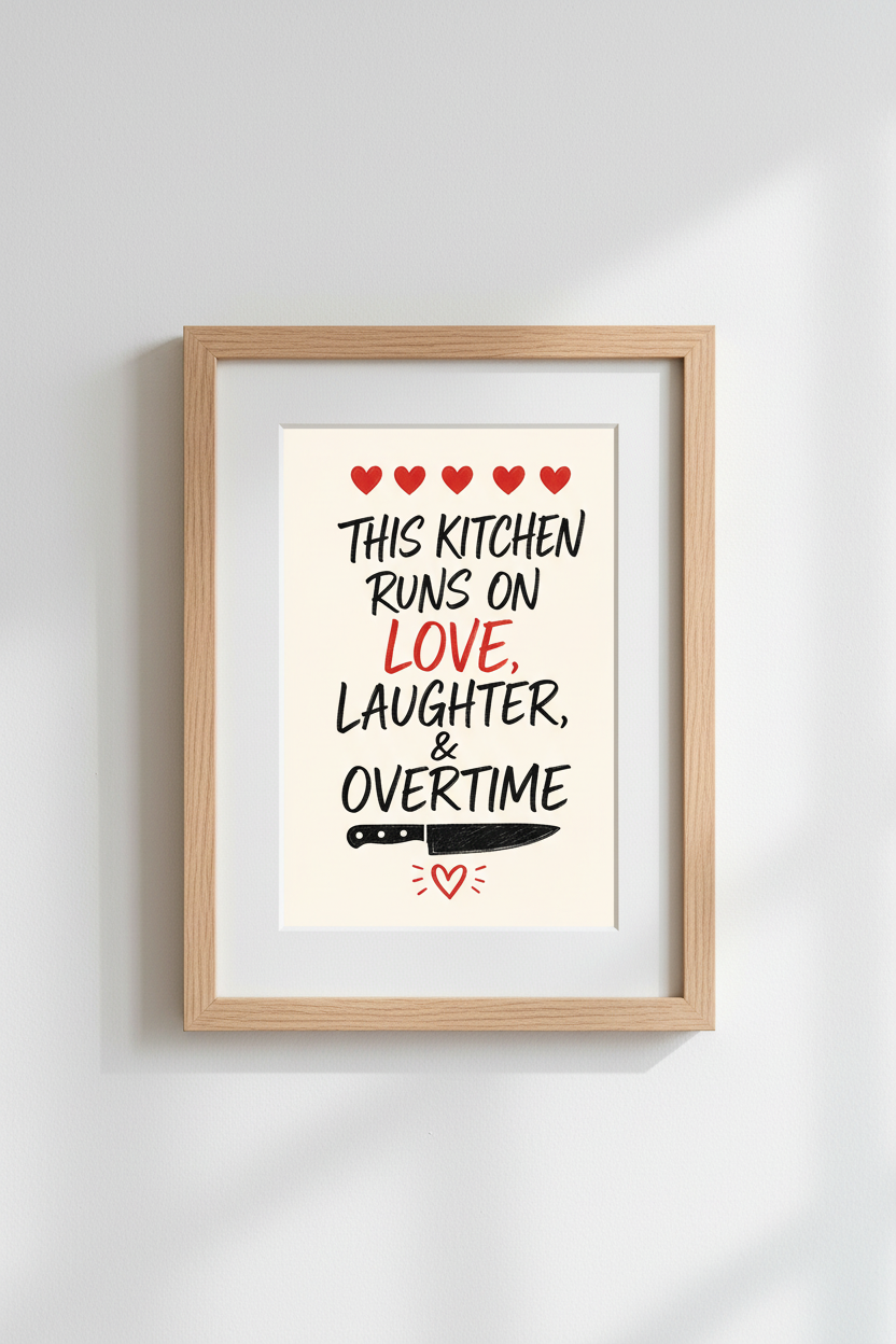 Kitchen wall art | Rustic bold print, dining room decor