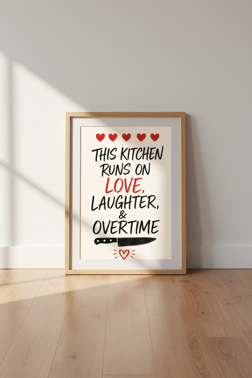 Kitchen wall art | Rustic bold print, dining room decor