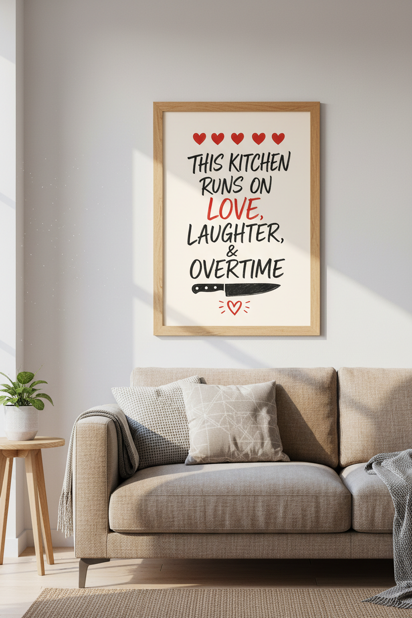 Kitchen wall art | Rustic bold print, dining room decor