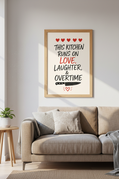 Kitchen wall art | Rustic bold print, dining room decor