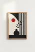 Abstract wall art | Minimalist monochrome vase poster, Living room decor
