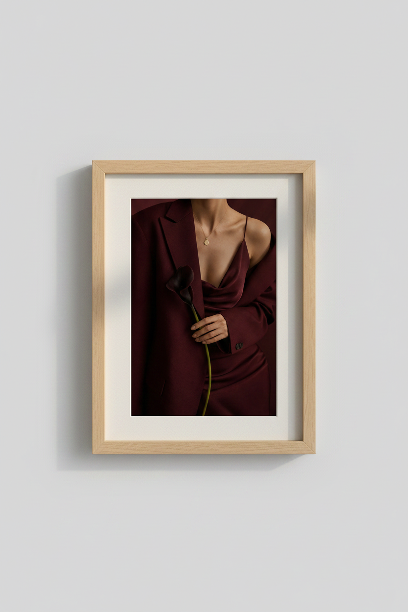 Burgundy Wall Art | Moody Velvet Tones, Luxe Living Room Decor