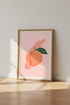 Pastel Peach Wall Art Print | Pink Kitchen Decor | Aesthetic Fruit Poster