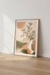 Japandi Floral Vase Wall Art | Abstract Terracotta & Sage Botanical, Minimalist Poster