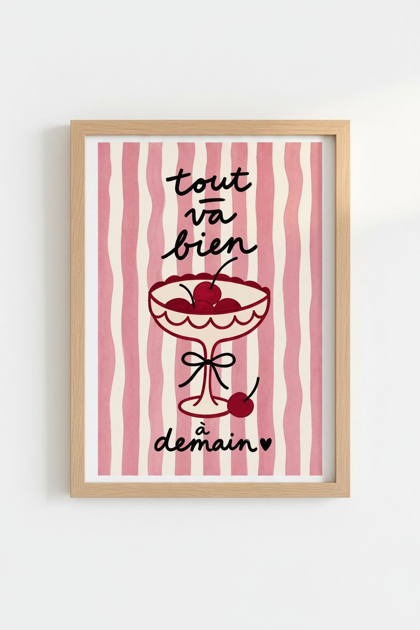 Pink cake wall art | Pastel hues, living room decor