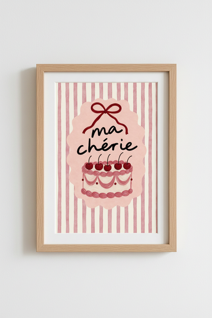 Pink cake wall art | Pastel hues, living room decor