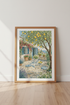 Mediterranean Lemon Tree Wall Art | Watercolor Patio Poster, Italy Kitchen Decor